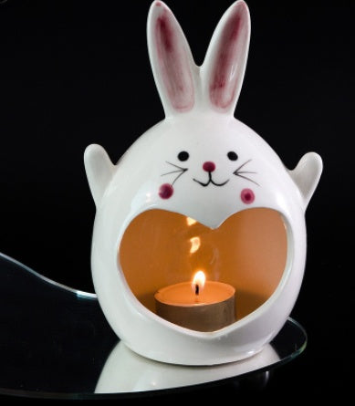 White ceramic ghost Halloween ornament candle holder USA