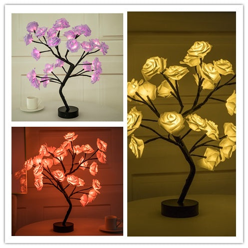 Rose Flower LED Lamp – Romantic Home Decor Night Light

