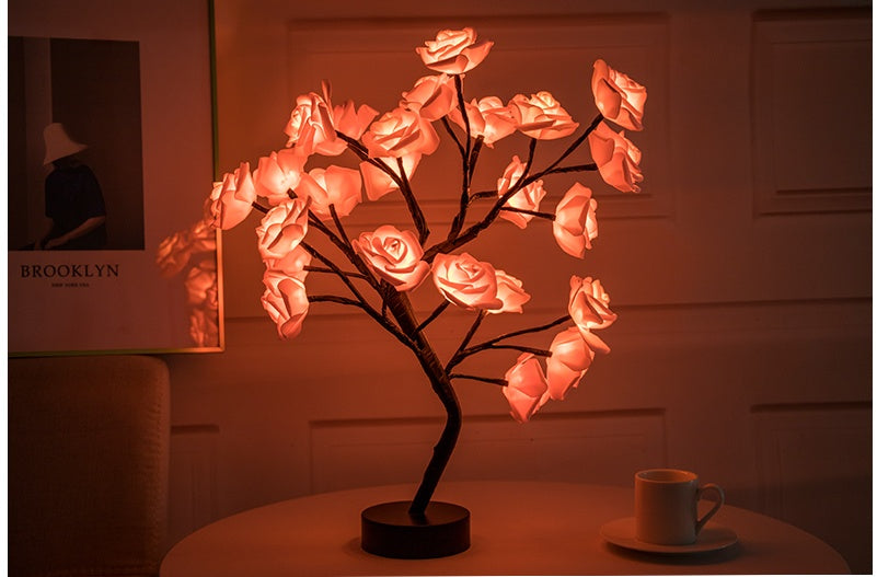 Rose Flower LED Lamp – Romantic Home Decor Night Light

