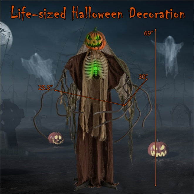 6ft animated ghost pumpkin halloween decoration