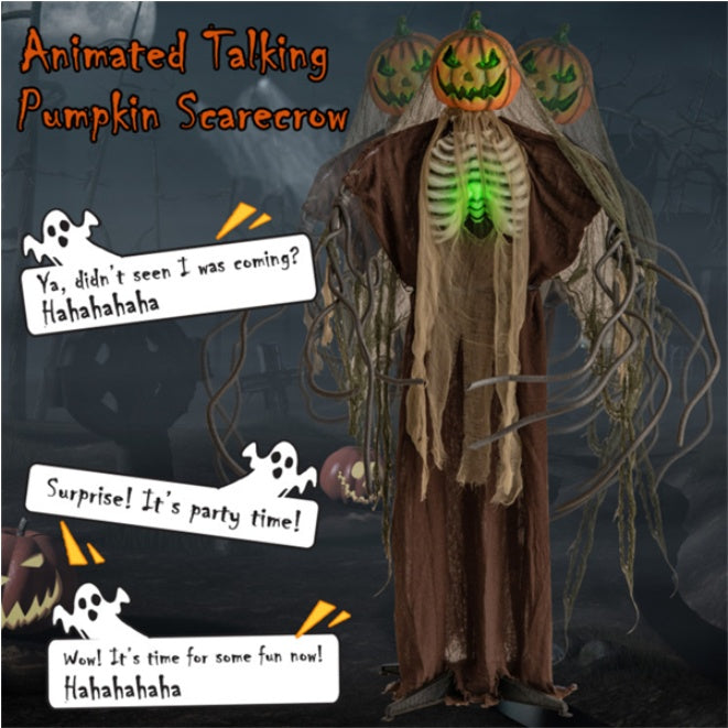 6ft animated ghost pumpkin halloween decoration