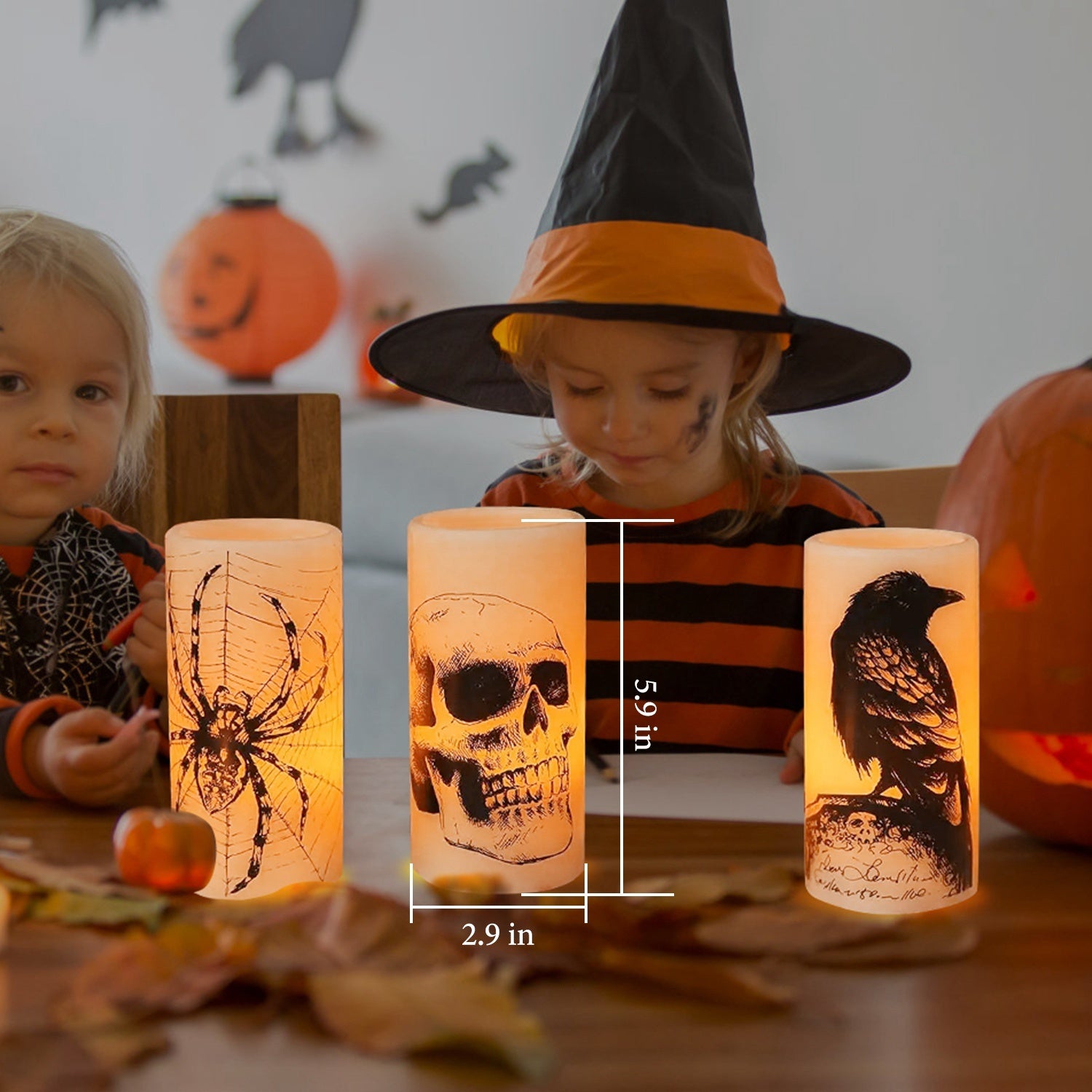 Safe flameless Halloween party décor candles USA