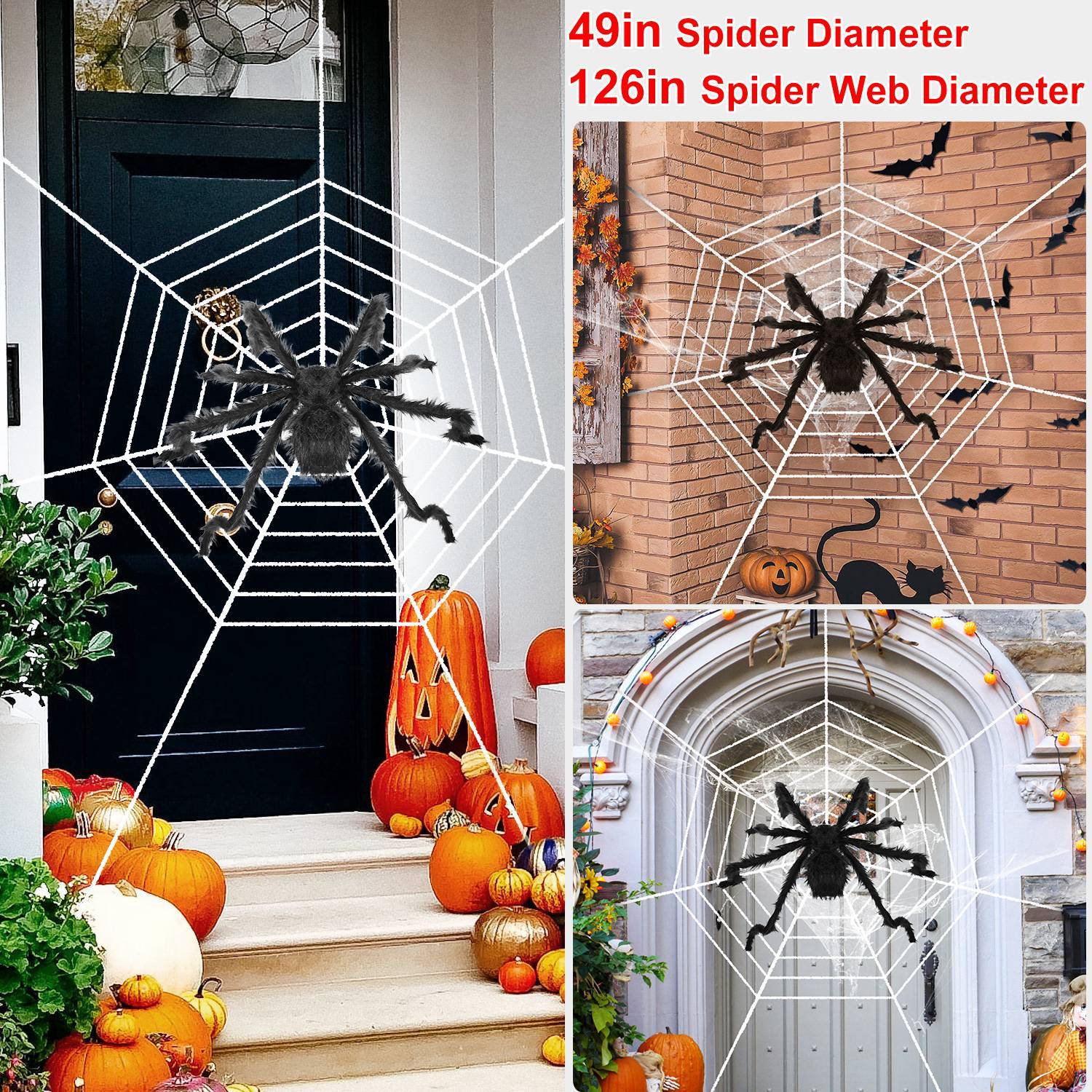 poseable tarantula spider with 126 inch mega spider-web USA