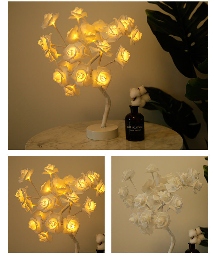 Rose Flower LED Lamp – Romantic Home Decor Night Light

