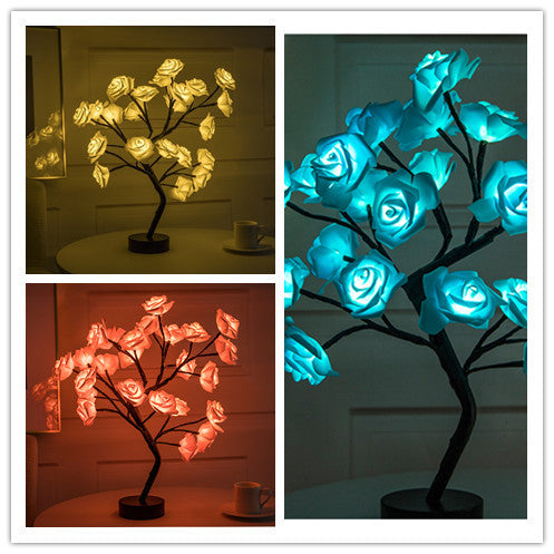 Rose Flower LED Lamp – Romantic Home Decor Night Light

