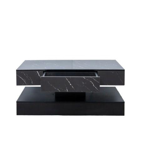 Modern LED coffee table with RGB lights and built-in storage drawer for living room décor – Keeno USA
