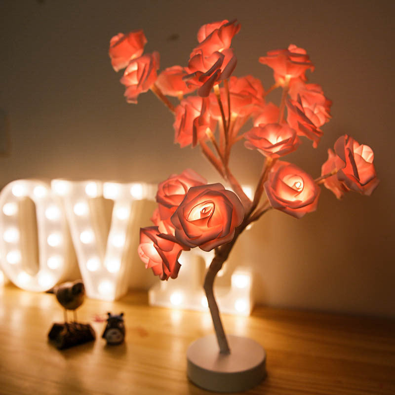 Rose Flower LED Lamp – Romantic Home Decor Night Light

