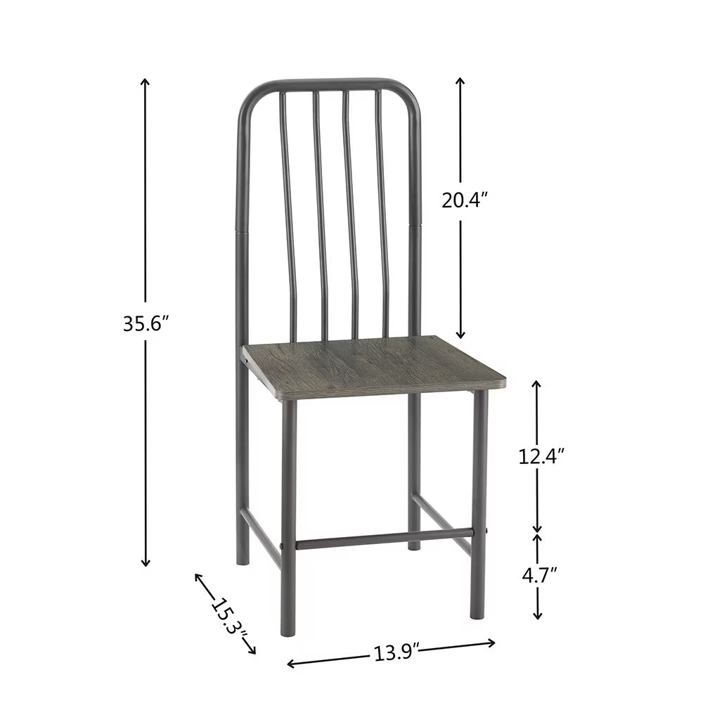 Dining Set for 2 – Square Tempered Glass Table & Metal Chairs | Keeno