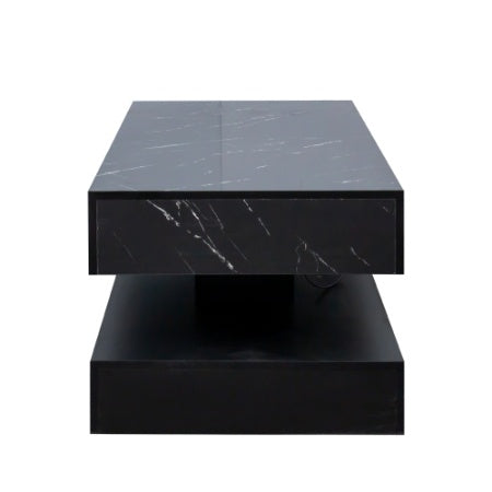 Modern LED coffee table with RGB lights and built-in storage drawer for living room décor – Keeno USA
