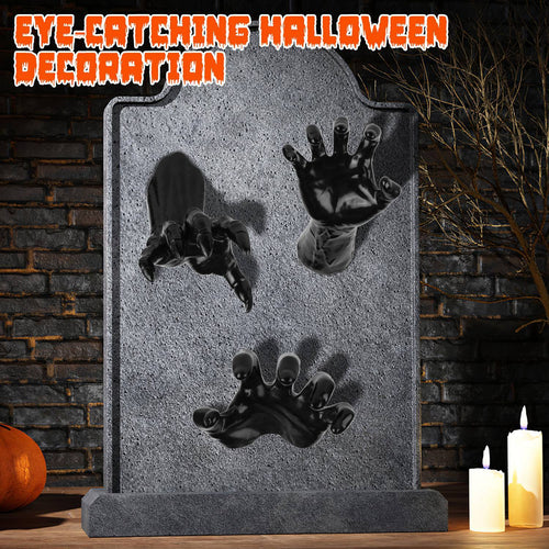 3 piece wall mounted reaching hands with LED candles Halloween decor USA