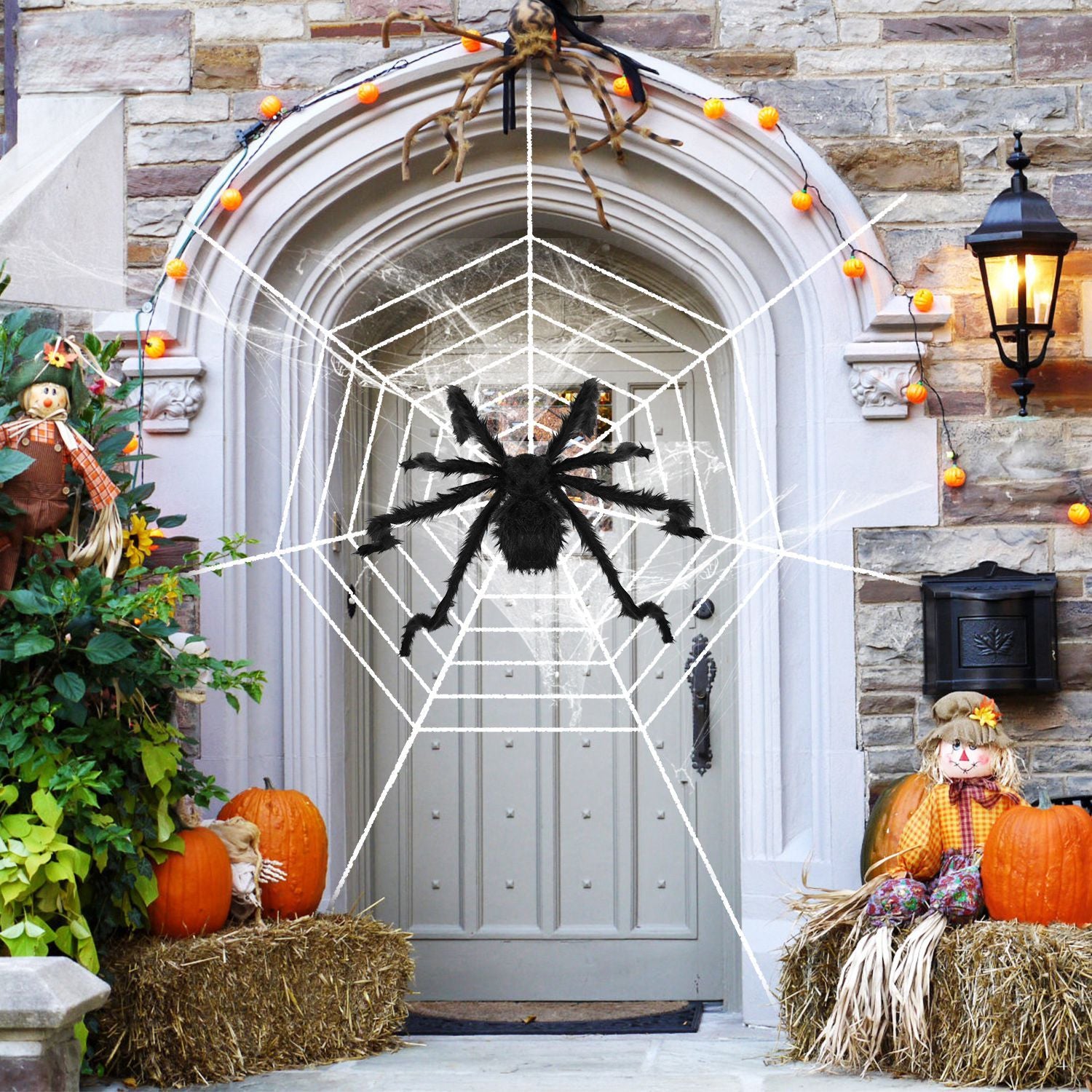 poseable tarantula spider with 126 inch mega spider-web USA