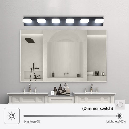 Black Bathroom Vanity Light with 6 LED Bulbs - Modern Home Lighting USA

