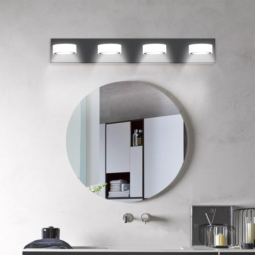 Keeno matte black bathroom vanity LED light with four bulbs

