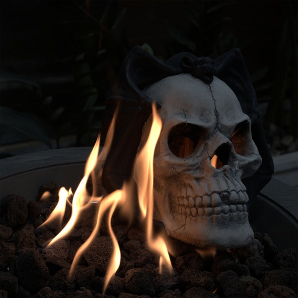 Halloween demon skull fire pit burner ventless log