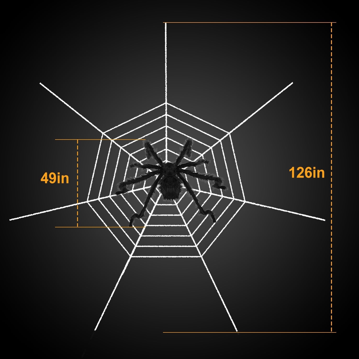 poseable tarantula spider with 126 inch mega spider-web USA