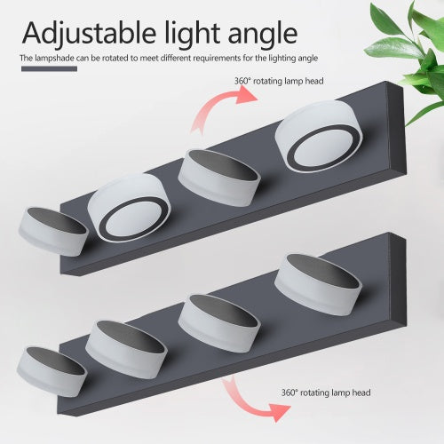 Keeno matte black bathroom vanity LED light with four bulbs

