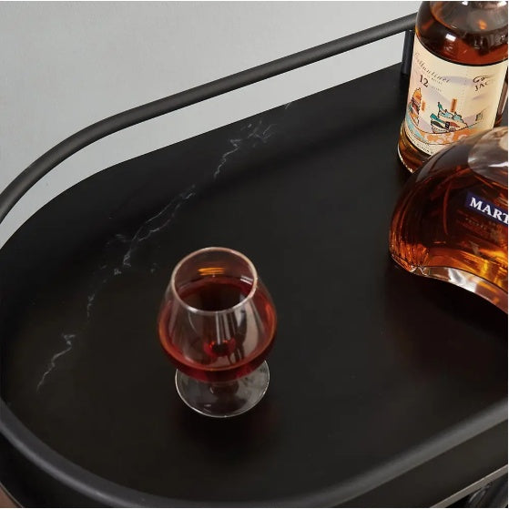 Party Bar Cart with Wine Rack and Glass Holder