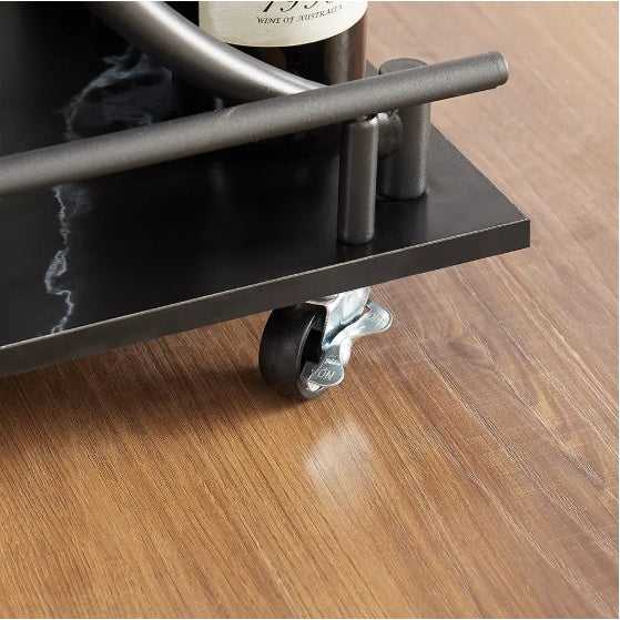 Party Bar Cart with Wine Rack and Glass Holder