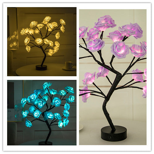 Rose Flower LED Lamp – Romantic Home Decor Night Light

