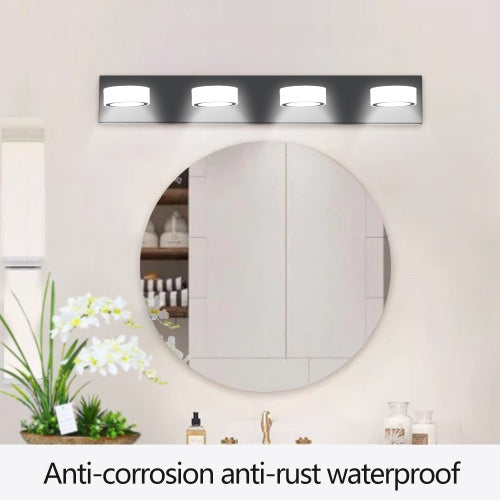 Keeno matte black bathroom vanity LED light with four bulbs

