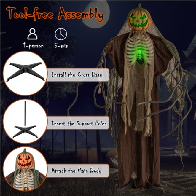 6ft animated ghost pumpkin halloween decoration