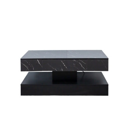 Modern LED coffee table with RGB lights and built-in storage drawer for living room décor – Keeno USA
