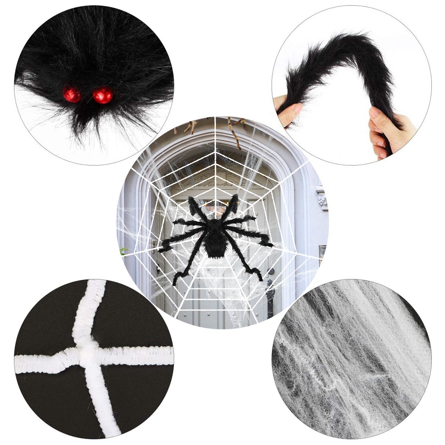 poseable tarantula spider with 126 inch mega spider-web USA